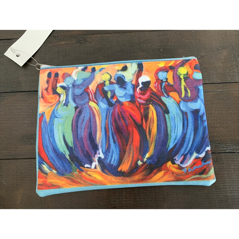 New Caribbean Coin Purse Makeup Bag NWT Zip Closure Colorful (A17)